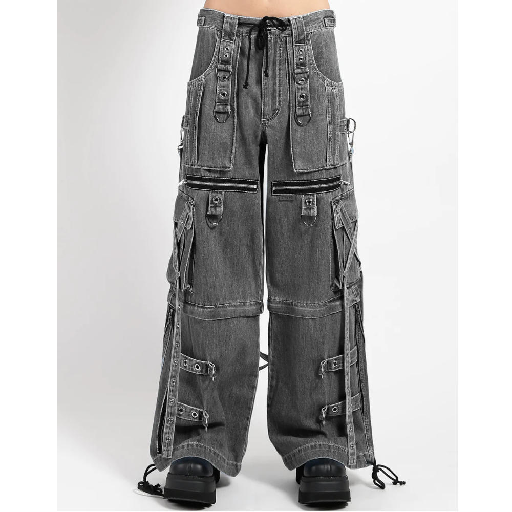 Tripp NYC - X-Strap Denim Pantalon large - Fermeture éclair - Noir